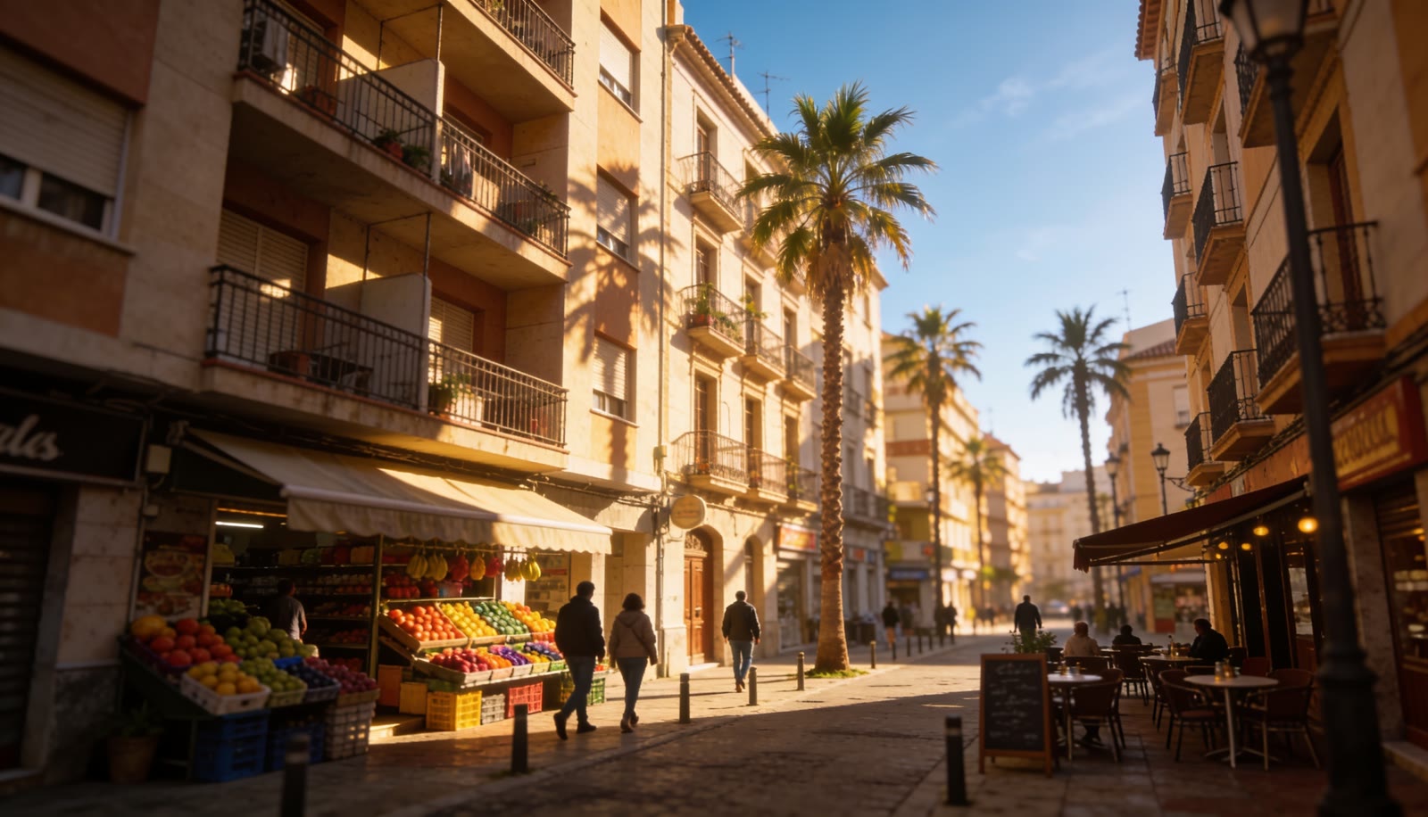 Rua de uma cidade mediterrânea na Espanha — custo de vida para quem chega de fora